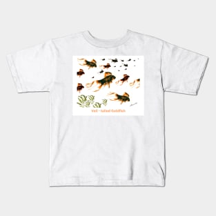 A school of Veil - tailed Goldfish. Kids T-Shirt